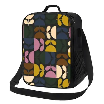 Orla Kiely Многоствольная изолированная сумка для ланча для работы Школа Абстрактный скандинавский цветочный многоразовый термоохладитель Ланч-бокс для детей