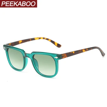 Peekaboo зеленые леопардовые квадратные солнцезащитные очки для мужчин, модные женские солнцезащитные очки uv400, горячие продажи для женщин, дропшиппинг 2024 унисекс