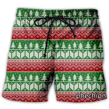 phechion Новые мужские/женские рождественские узоры 3D-печатные повседневные шорты Мода уличная одежда Мужские свободные спортивные шорты A304