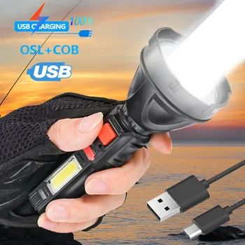 Pocketman Светодиодный фонарик USB Аккумуляторные фонарики Водонепроницаемый фонарик Фонарик для кемпинга Тактические фонари с батареей