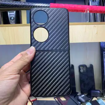 Real Matte Carbon Fiber Hard PC Edge Чехол для телефона для Huawei P50 Pocket Anti-fall P50Pocket Shell