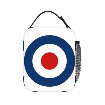Scooterist MOD Цель - Высокое качество - RAF Roundel Изолированные сумки для ланча Сумки для пикника Сумка для обеда для женщин Работа Дети Школа