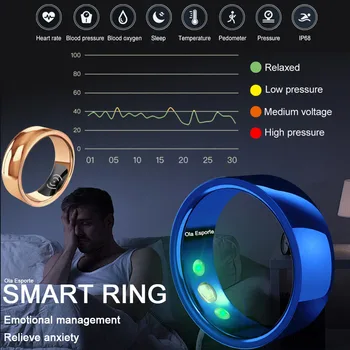 Smart Ring Activity Fitness Tracker Монитор сердечного ритма Монитор сна Кислород в крови Артериальное давление Кольцо на палец для IOS Android Женские подарки