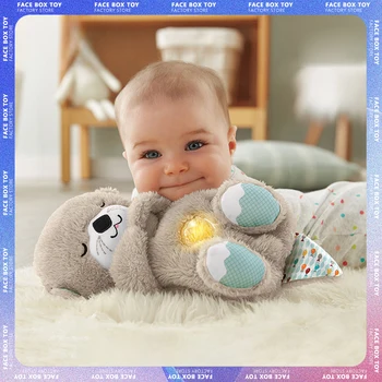  Soothen Snuggle Otter Плюшевая игрушка Младенец Маленький ягненок Дыхание Schlummer Мягкий Выдра Детский сон Музыка Умиротворение Плюшевый Плюш Для Новорожденных
