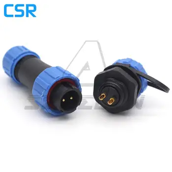 SP13 Водонепроницаемый и пыленепроницаемый разъем 2-контактная розетка, разъемы кабеля питания, электрические разъемы 2-контактный