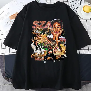 Sza Sos Tour 2023 Рубашка альбома Женщины Мужчины Хип-хоп Топы Лучший аксессуар для меломанов Футболка