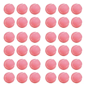 Top!-24 шт. Упаковка Розовые теннисные мячи Износостойкие эластичные тренировочные мячи 66 мм Женский тренировочный теннисный мяч для начинающих для клуба