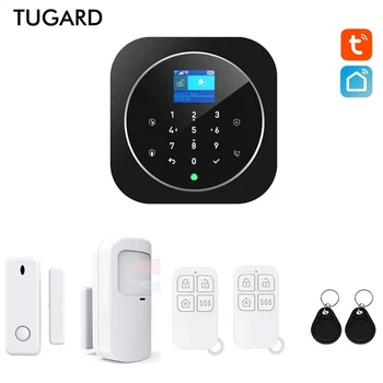 TUGARD GSM WiFi Охранная сигнализация с беспроводным пожарозащищенным датчиком противоугонной сигнализации 433 МГц для умной охранной домашней сигнализации Tuya