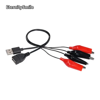 USB мужская и женская голова для крокодиловой линии среднего размера, красная и черная испытательная линия для линии отладки зажимов