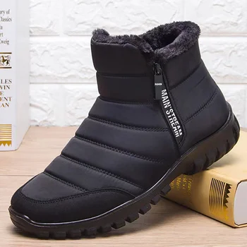 WEH зимние ботинки для мужчин 2022 водонепроницаемые зимние сапоги мужская обувь плоская повседневная зимняя обувь ботильоны теплые сапоги на молнии мужчины