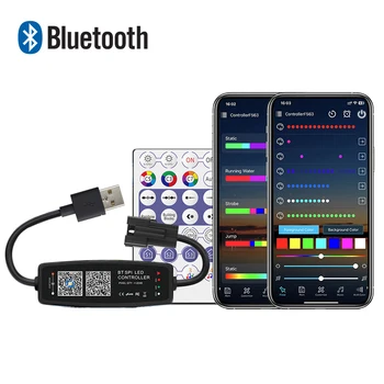 WS2811 WS2812B светодиодный контроллер Bluetooth музыка с микрофоном для SK6812 WS2812 Пиксельная светодиодная лента APP 24/28Keys Remote DC5-24V
