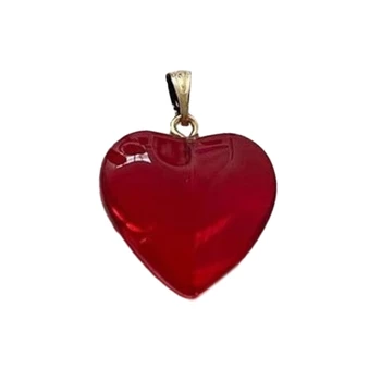 YIYI Маленькая красная стеклянная подвеска с сердцем для ожерелья браслет серьги ювелирные изделия