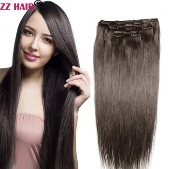ZZHAIR 100% Human Remy Наращивание волос 16
