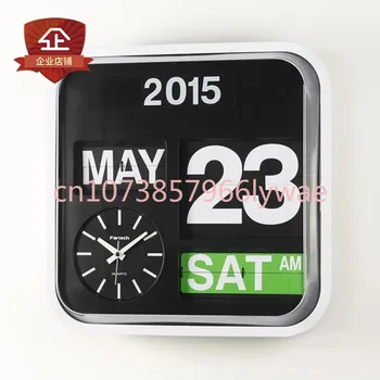  Автоматические беззвучные перекидные часы для гостиной Вечный календарь Современная мода Настенные часы для гостиной для дома
