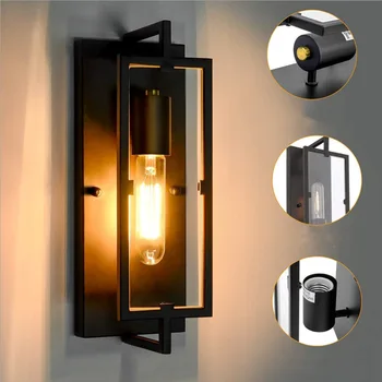 американский настенный светильник из кованого железа в стиле ретро, промышленный настенный светильник для спальни, творческая личность, настенный светильник для гостиной