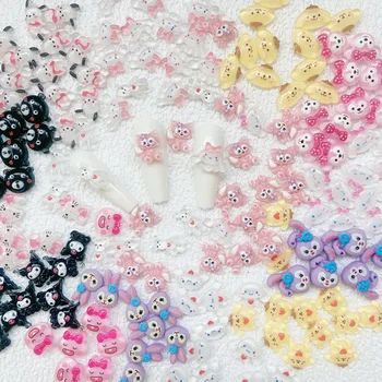 Аниме Sanrio Мультяшные украшения для ногтей Подвески Kawaii Hello Kitty Kuromi Nail Горный хрусталь Драгоценные камни для маникюра DIY Ремесла Милый подарок
