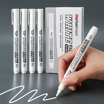 белый маркер ручка спиртовая краска маслянистая водонепроницаемая покраска шин граффити ручка перманентная гелевая ручка для ткани дерево кожаный маркер 1,5 мм
