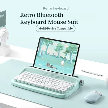  Беспроводная Bluetooth-клавиатура и мышь Ipad Retro Bluetooth Механическая клавиатура Office Multi Model Совместимость устройств