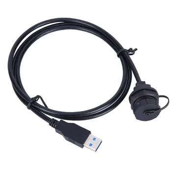 Водонепроницаемый USB 3.0 Тип A Разъем для панельного монтажа Гнездовая розетка с кабелем Разъемы кабеля высокочастотной связи