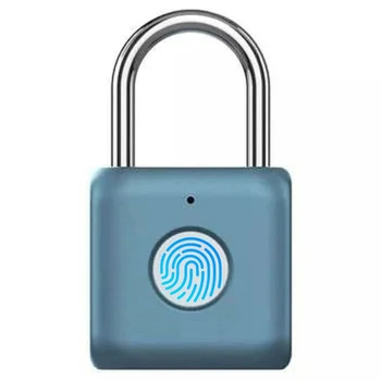 Водонепроницаемый биометрический замок по отпечатку пальца Защита от кражи USB Перезаряжаемый навесной замок