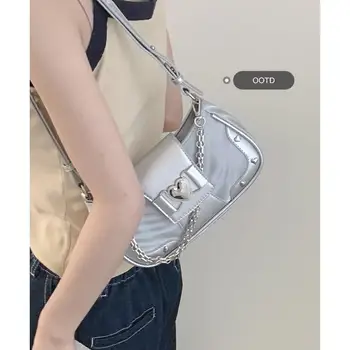 Высококачественная модная цепочка Женская сумка для подмышек 2023 Летняя мода Универсальная сумка Квадратная сумка Девушка Сумка через плечо