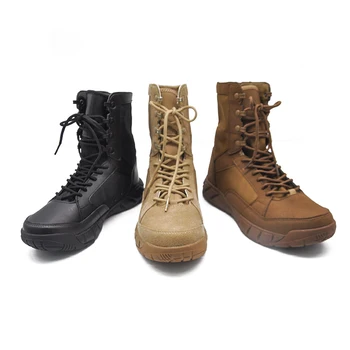  Высококачественная мужская походная обувь на открытом воздухе Пустыня Высокие военные тактические ботинки Мужские солдатские боевые военные ботинки