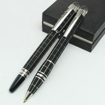 Высококачественная роскошная ручка-роллер MB Черный/синий/серебристый металл Перьевые ручки Monte Высококачественный письменный офис с серийным номером