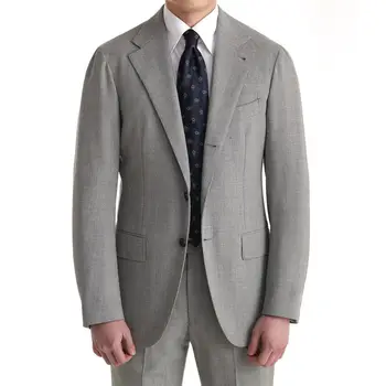 Высококачественные светло-серые мужские костюмы Тонкий блейзер из 2 предметов с брюками Классический крой Однобортный на заказ Размер Новые мужские наряды