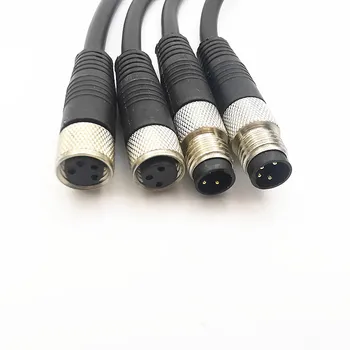 Высококачественный кабель разъема датчика M8 Водонепроницаемый штекер Папа и мама 3 4 контакта прямой/угловой +2 м линия ПВХ Тип A Разумная цена