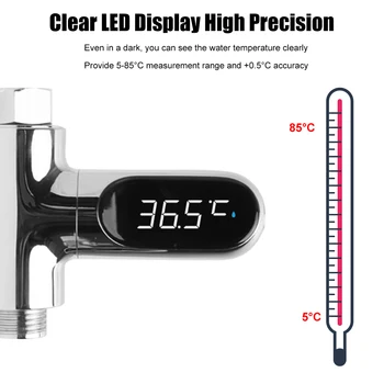 Главная Светодиодный дисплей Экран Датчик температуры душа Смеситель для душа Регулятор температуры воды для ванны с горячей водой