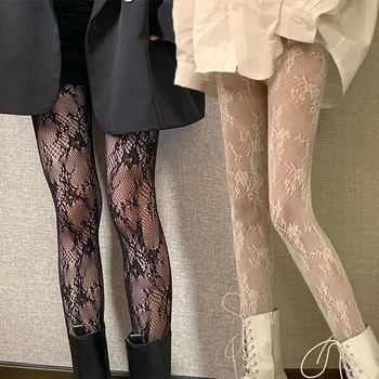 готические кружевные колготки колготки японские черные белые цветок виноградная лоза ажурные кружевные брюки люблю снизу g чулки колготки для женщин