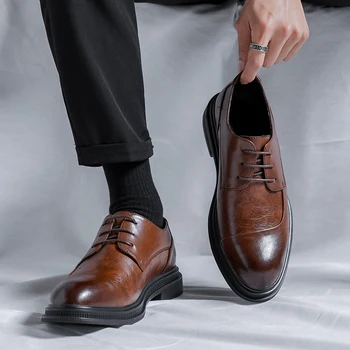 Деловая Формальная Коричневая Кожаная Обувь Мужская Мода Повседневная Классическая Обувь Оксфорд Классическая Формальная Оксфордская Обувь Для Мужчин Zapatos Hombre B250