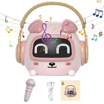 Детская караоке-машина игрушка интеллектуальное обучение с микрофоном детская игрушка милый кролик беспроводная история