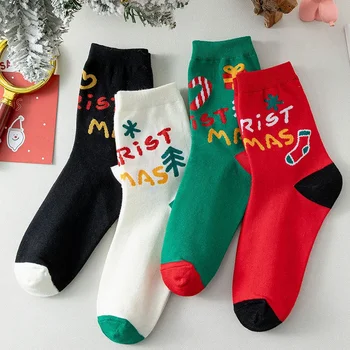 Детские носки для девочек Рождественские носки для детей Хлопок 2-12 лет Удобные гетры для ног малышей Длинные носки для мальчиков