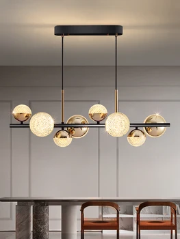 Длинная люстра для столовой Доступные лампы в роскошном стиле Простой современный Word Bar Lamp Design Sense Офисное освещение Креативный