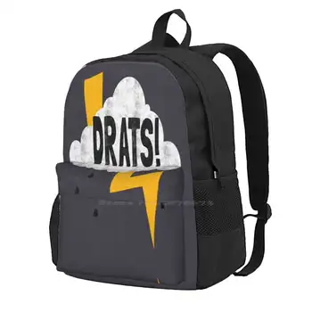 Драц! Школьная сумка для хранения Рюкзак студента Облака Дождь Типографика Юмор Смешной