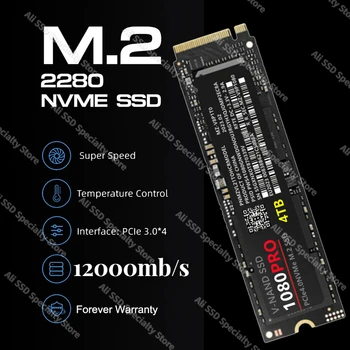 Жесткий диск 4 ТБ NVME M2 SSD 1 ТБ Высокоскоростной NMVE M.2 SSD Диск PCIE 4.0 2280 2 ТБ Твердотельный накопитель Внутренний жесткий диск для ноутбука