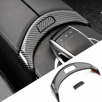 Карбоновое украшение рамки кнопки подлокотника автомобиля для Mercedes Benz C Class W205 GLC X253 2014-2020