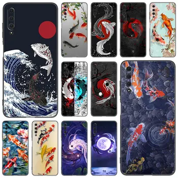 Китайский чехол для телефона Koi Fishes для Huawei Y6 Y7 Y9 Prime Y5 2018 2019 2020 Y5P Y6P Y7P Y8P Y6S Y8S Y9S Y7A Y9A Мягкая черная обложка