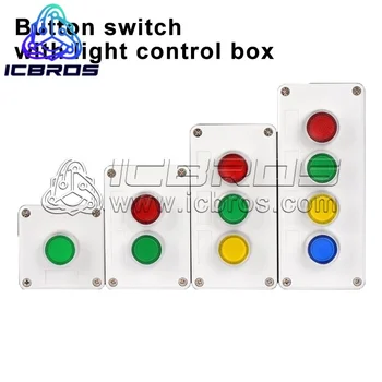 Кнопочный выключатель с блоком управления светом Остановка запуска двигателя 1/2/3/4 отверстия, толчковая подача 24 В 220 В