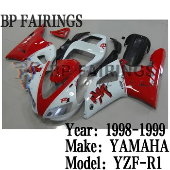 Комплект обтекателей пресс-формы для мотоцикла для YAMAHA YZF R1 YZF1000 98 99 R1 Обтекатель кузова YZFR1 1998-1999 Set Красный Белый
