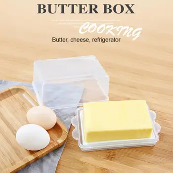 Коробка для хранения сливочного масла и сыра Прямоугольный холодильник Коробка для хранения свежих продуктов с крышкой Органайзер для холодильника Контейнер для хлеба Кухонные принадлежности