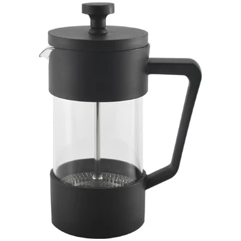  Кофеварка и чайник с френч-прессом, кофепресс из утолщенного боросиликатного стекла, не ржавеющий и пригодный для мытья в посудомоечной машине, черный