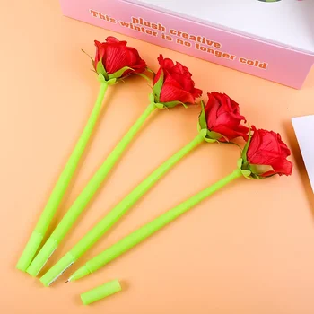 Креативная силиконовая гелевая ручка с цветком розы Подписная ручка Корейская студенческая школа Канцелярские принадлежности Симуляция Подарок на День святого Валентина