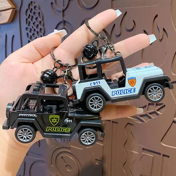 Креативный мини Jeep Авто Брелок Кулон Полиция Внедорожник Модель Автомобиля Украшения Портативный Брелок Мода Маленькая Игрушка Брелок Брелок