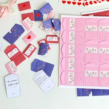 Крошечные конверты Красочный мини-набор любовных писем с наклейками в виде сердца Конверты на День святого Валентина Рождество 33шт Праздничное благословение
