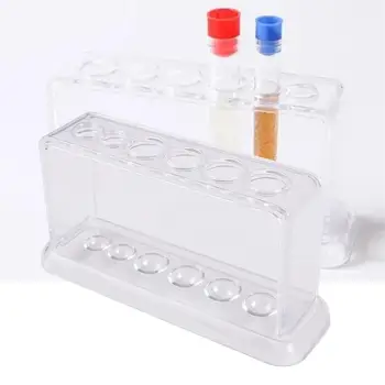  Лабораторное оборудование Прозрачный пластик Прозрачный 6 отверстий Держатель пробирки Штатив для пробирок Подставка для пробирок Полка для бюретки