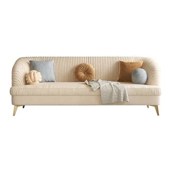 Легкая роскошная ткань французский ретро-крем Технологическая ткань в стиле Instagram, маленькая и средняя гостиная, минималистичный диван