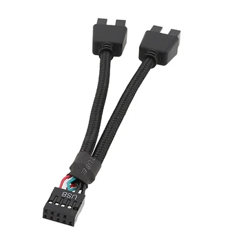 материнская плата 9-контактный удлинительный кабель адаптер USB-разъем разветвитель гнездовой 1 к 2 настольный настольный 9-контактный разъем USB2.0 HUB 15 см