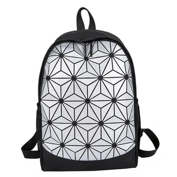 Мода Ослепительная геометрическая сумка Рюкзак Творческая личность Новый студенческий рюкзак Уличный тренд Спортивный рюкзак Женщины